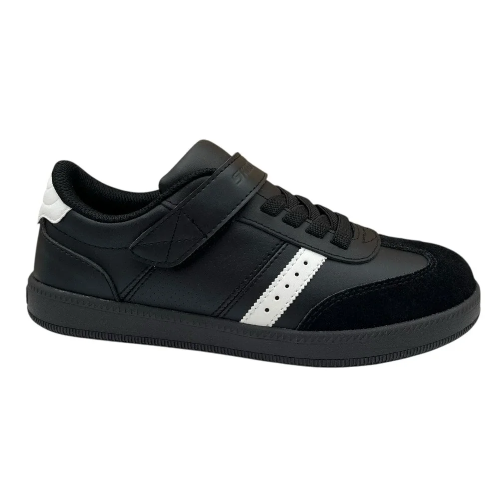 Skechers Zinger‎ Street Youth Boys Athletic Slip-on Shoes Size 3 Black White